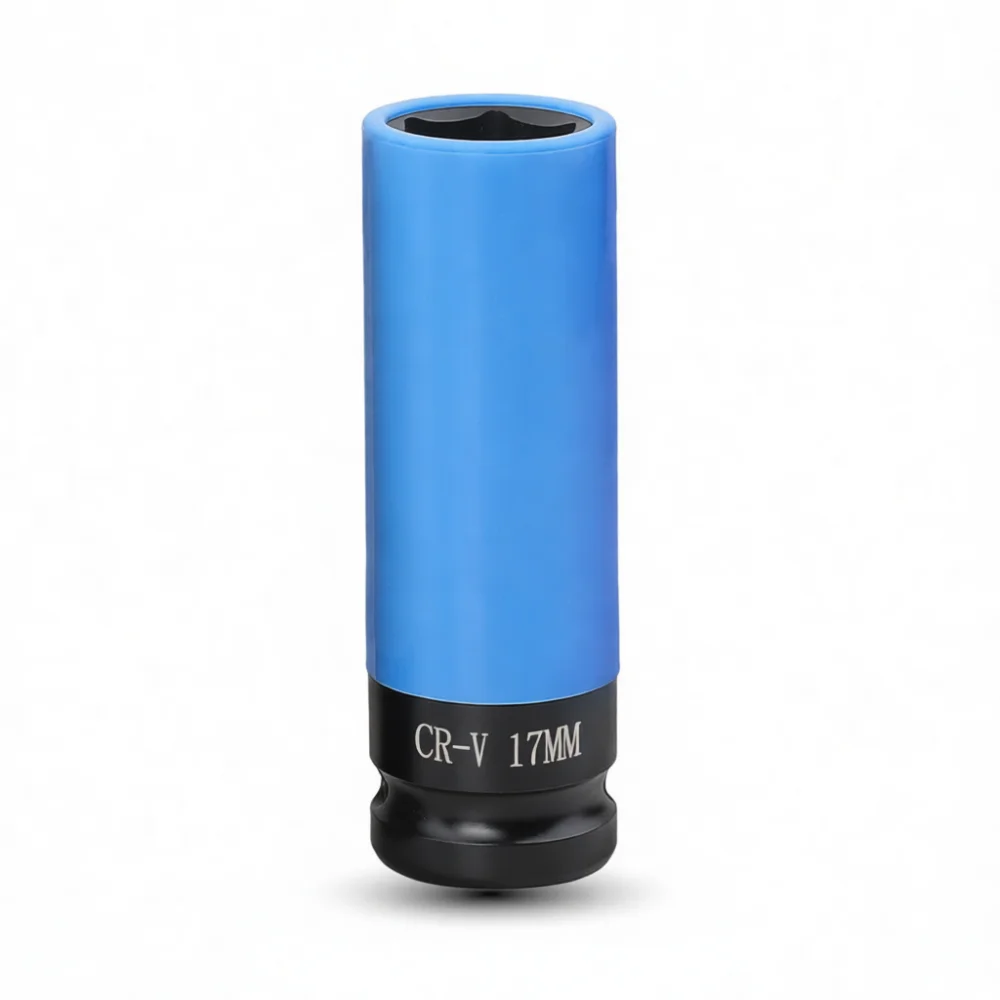 Impact Socket With Protective Sleeve 1 2 Drive Wheel Lug Nut Removal Tool Thin Wall Deep Socket Auto Repair Parts