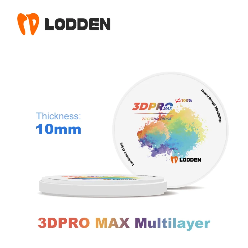 

Стоматологический материал из циркония, многослойный блок 98*10 мм 3D PRO MAX, многослойный циркониевый диск Cad Cam Open System Dental Lab use