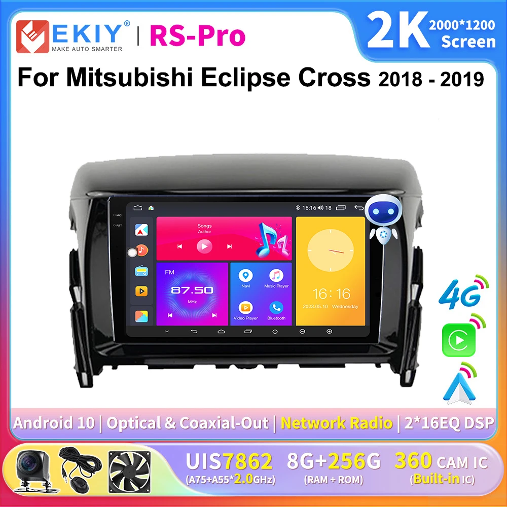 

EKIY 2K Screen Android Stereo For Mitsubishi Eclipse Cross 2018-2019 Navi Carplay Autoradio Multimedia Head Unit GPS Player 4G