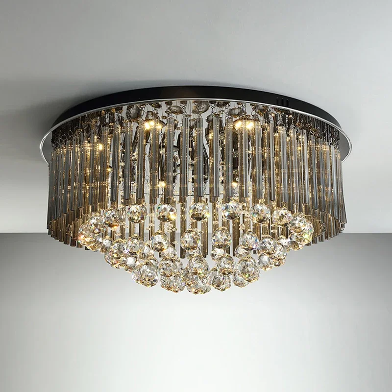 

Black home decor ceiling chandelier modern crystal lamp for bedroom Luxury living room chandeliers lighting fixtures