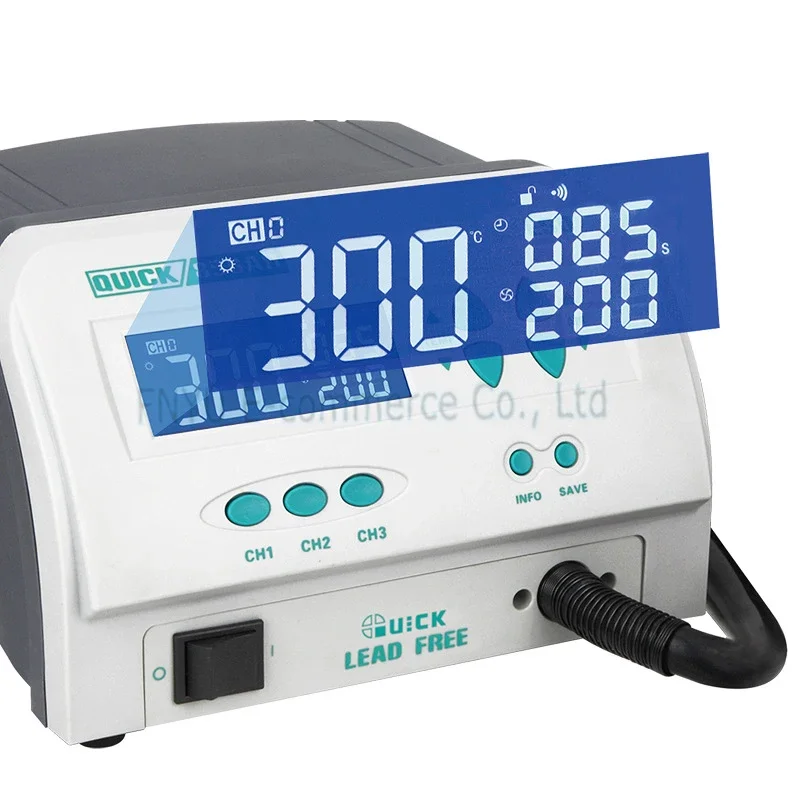 Hot Air Welding Station QUICK 856AD SMD Solder Station 1300W Lead-free Digital Display Hot Wind Desoldering Rework Station