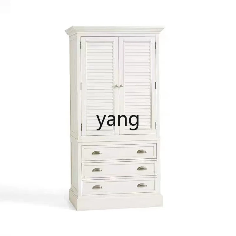 

LMM simple solid wood wardrobe neoclassical light luxury locker bedroom home wardrobe