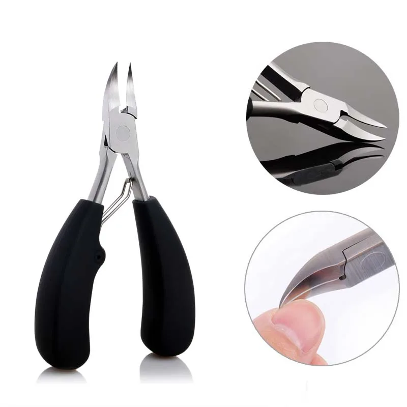 เล็บ Clippers ลบ Dead Skin แก้ไขเล็บคุด Toenail Cuticle กรรไกรตัดขอบหนา Pedicure Care Tool