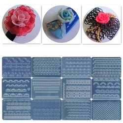 12pcs Nail Lace Mini Mold Relief Shallow Embossment Template