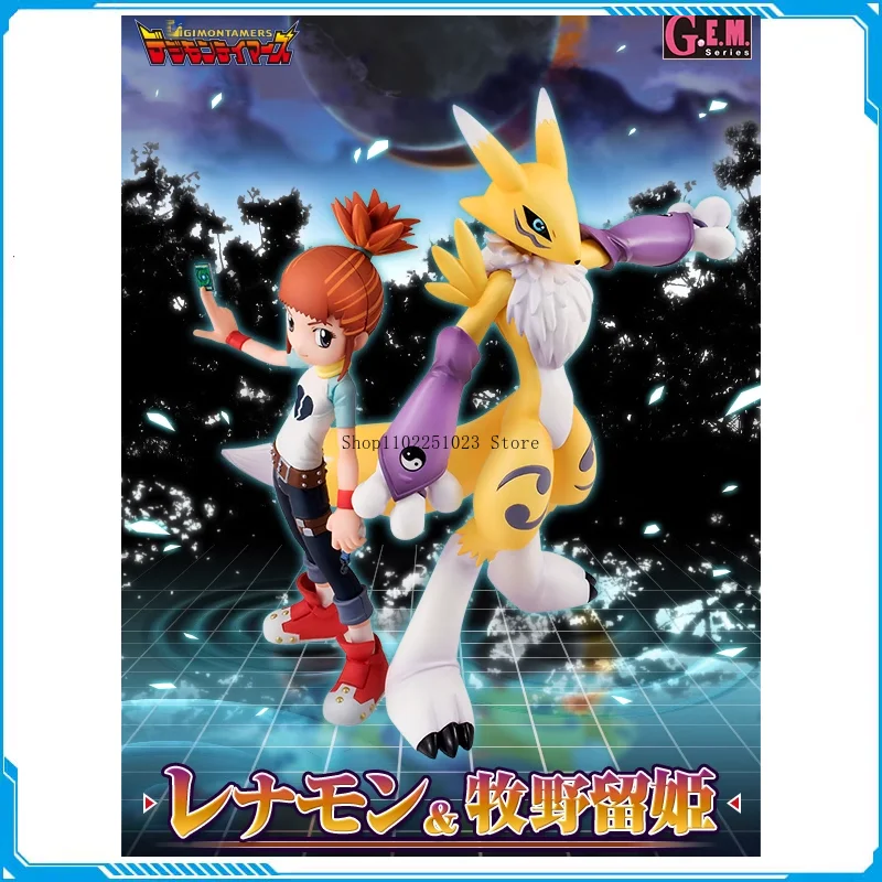 Brand New Original Megahouse MH GEM Digimon Adventure 3 Renamon Makino Ruki Anime Action  Figures Desktop Ornaments Gifts Toys