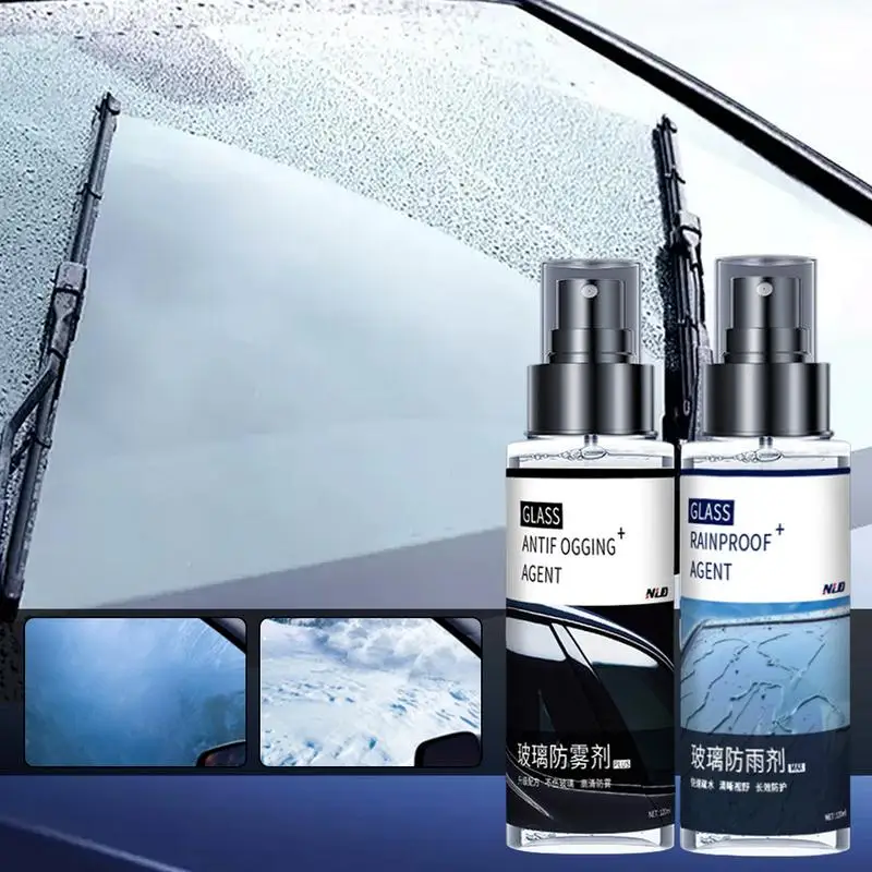 Antifog Car Windshield Car Glass Rainproof Protective Coating Long Lasting Windshield Defogger Set Clear Vision Stain Remover