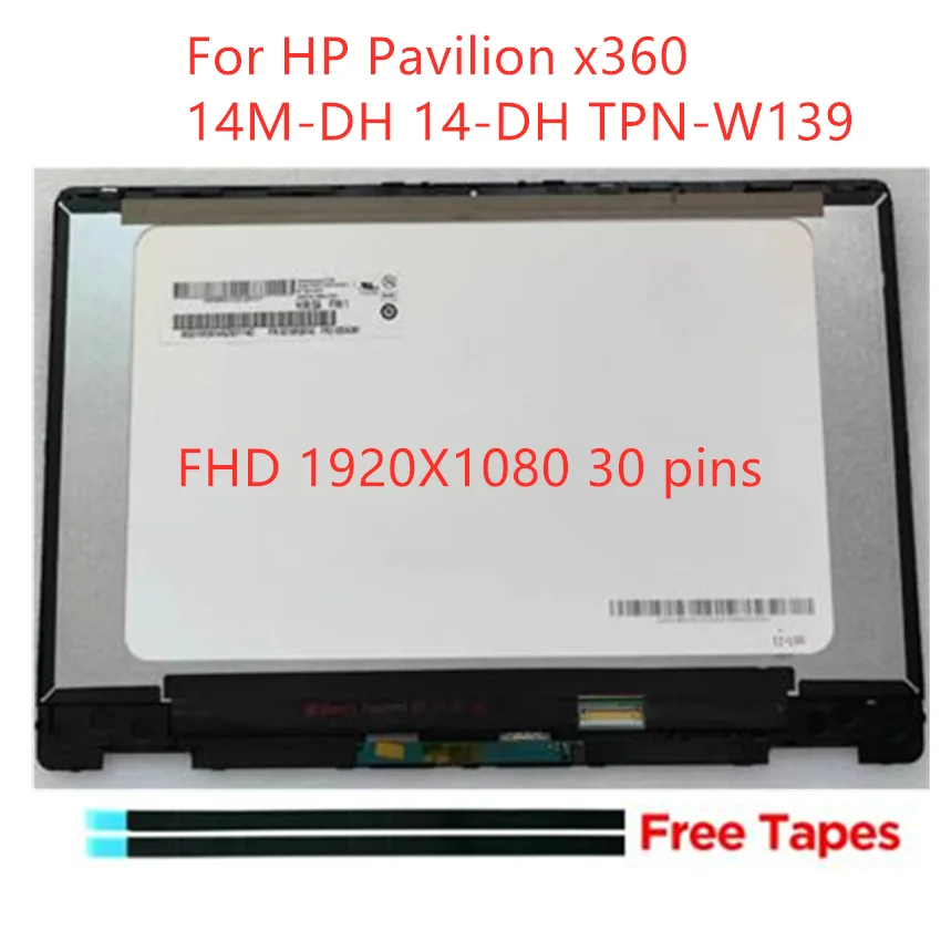 LCD Display Touchscreen Digitizer Glass Assembly NV140FHM-N4K LP140WFA.SPD3 B140XTN07.2 for HP Pavilion X360 14 DH Series