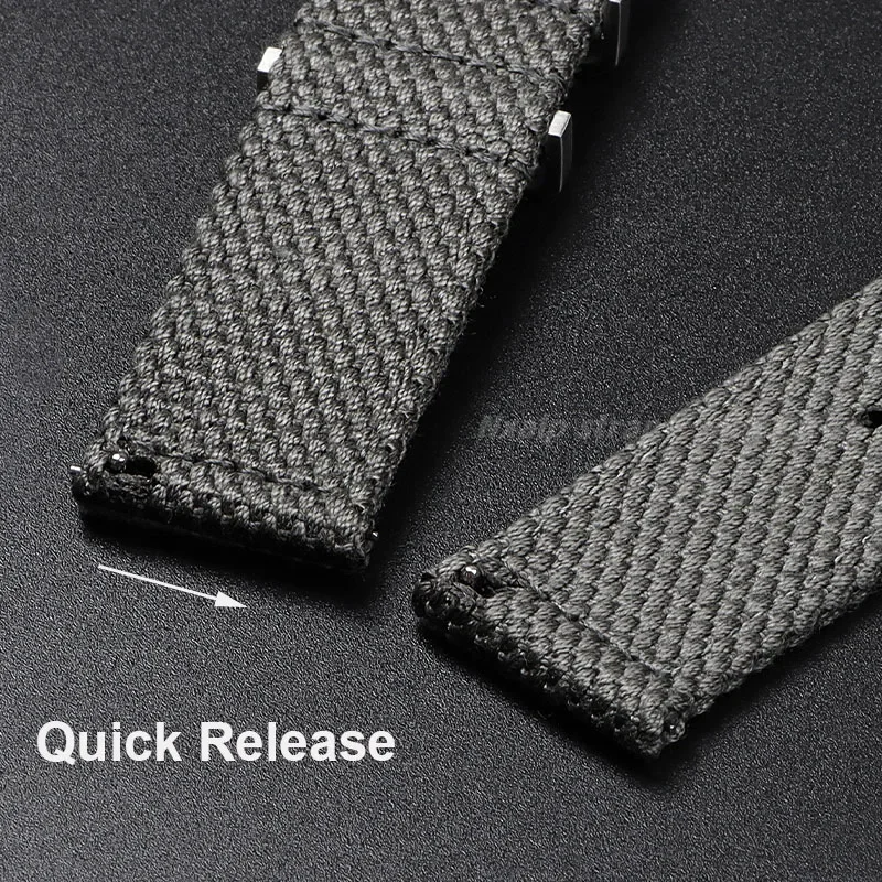 High Quality Nylon Cotton Watch Strap 20mm 22mm for Seiko for Omega Braid Wristband Quick Release Men Military Sport Bracelet