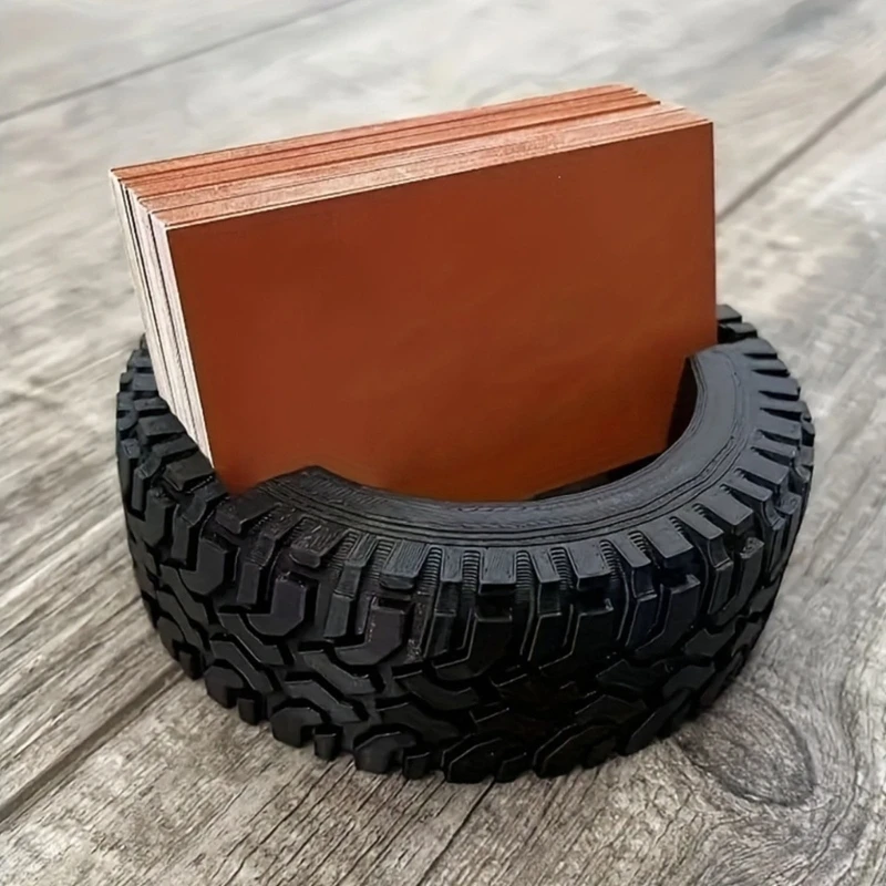 Industrial Styles ABS Business Card Holder Featuring 3D Printed Tire Texture Perfect For Business And Home Use high quality