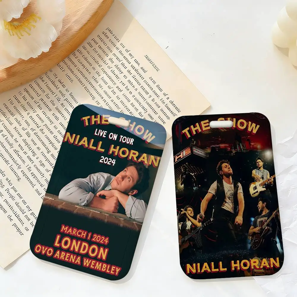 N-Niall H-Horan Pop Singer 1Pcs Work Name Card Holders Business Work Card ID Badge Lanyard Holder Men Women ID Business Case