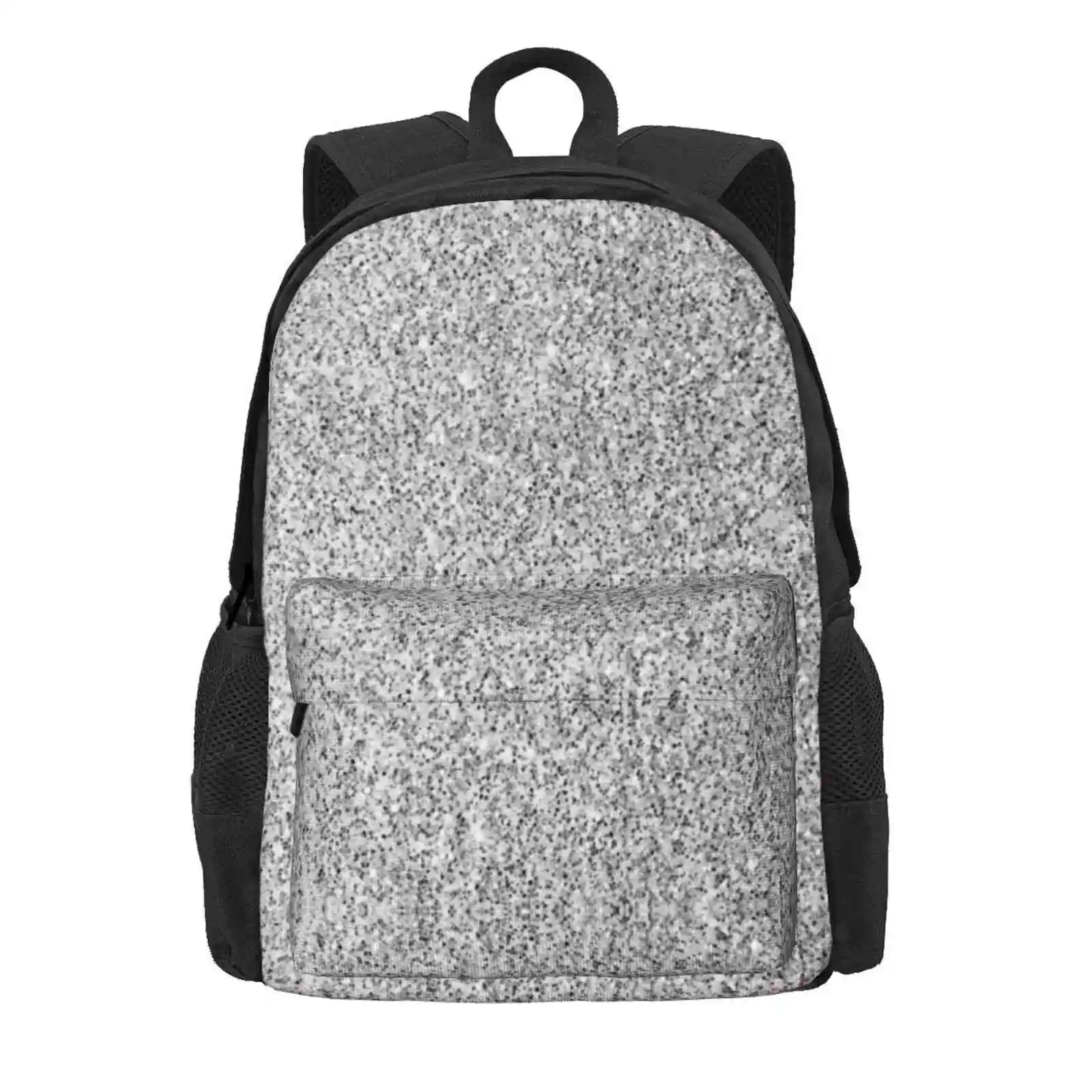 Light Gray, Black And White Elegant Design (Photo Of Glitter - Not Reflective) Hot Sale Schoolbag Backpack Fashion Bags Girly