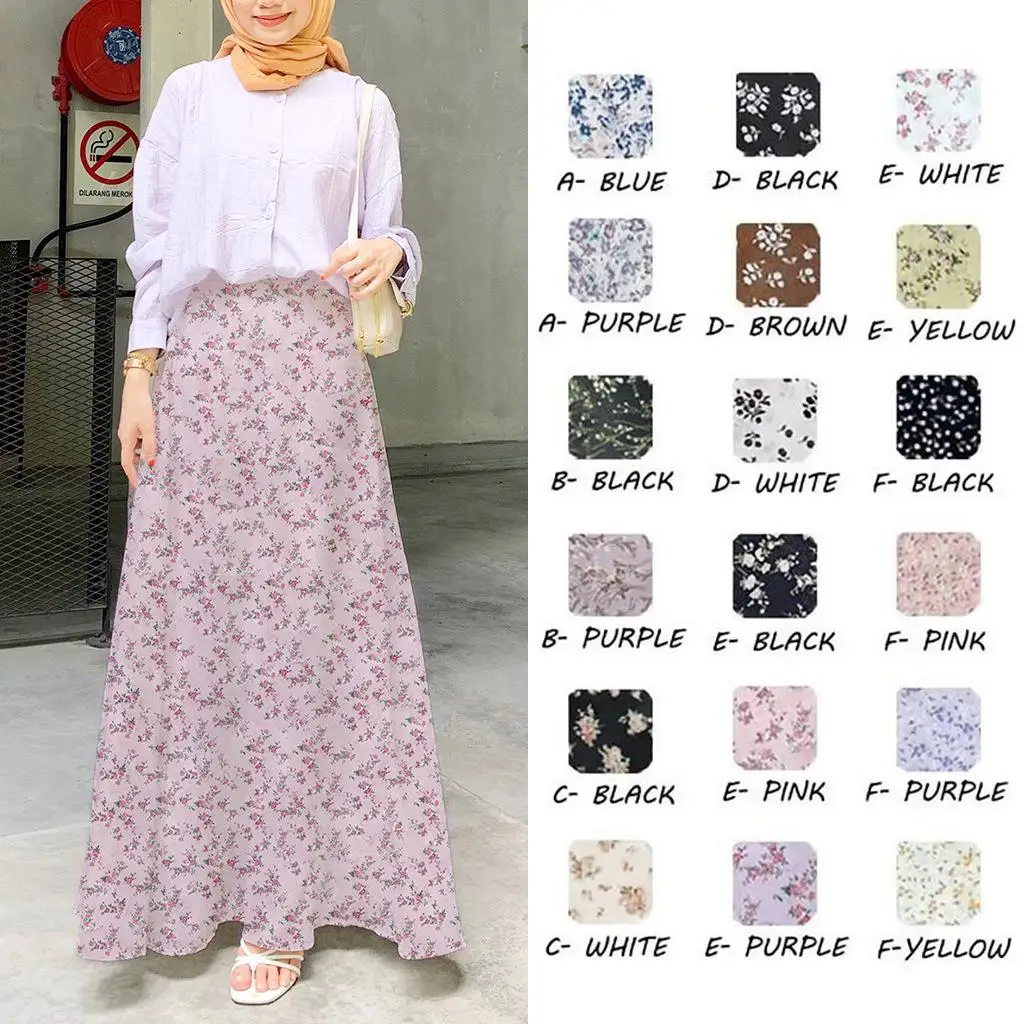 

Юбка с высокой талией и цветочным принтом, женская юбка трапециевидной формы из полиэфирного волокна Sweet Sle для бизнеса и домашнего использования