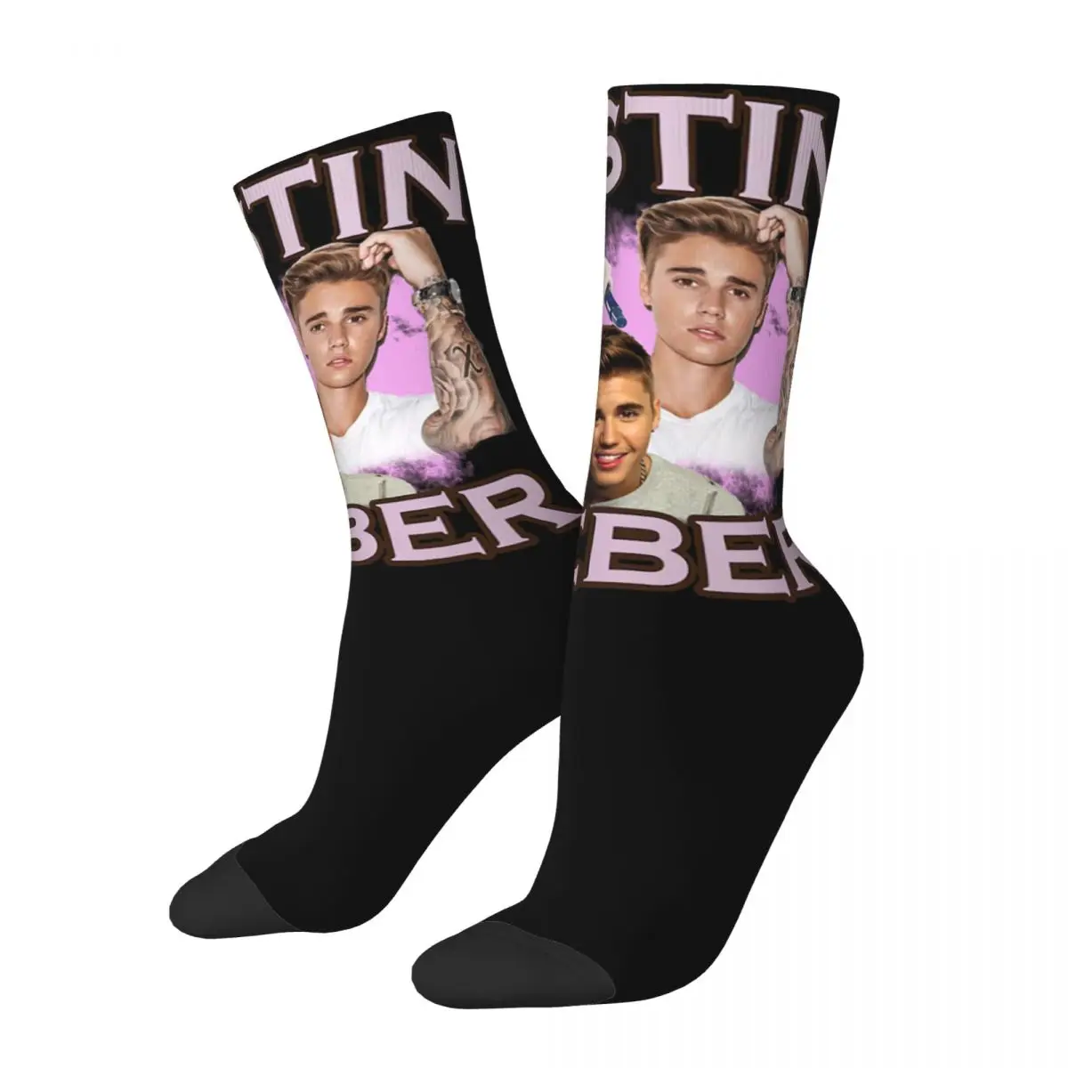 Hip Hop Women\'s Socks Pink Justin Bieber My Boyfriend Accessories Cute High Quality Socks All Seasons