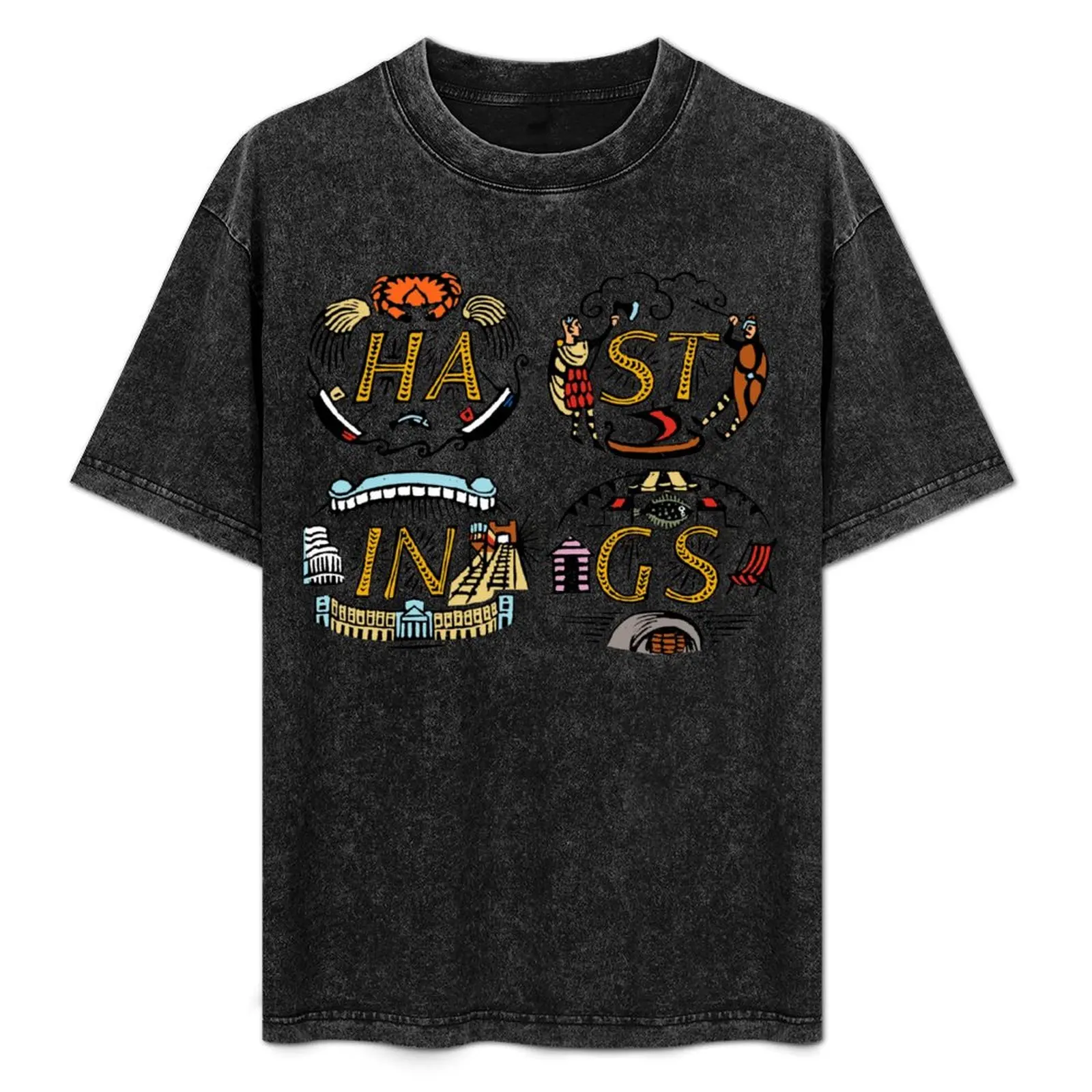 Camiseta Hastings Seaside Town tamanho grande, camiseta casual básica