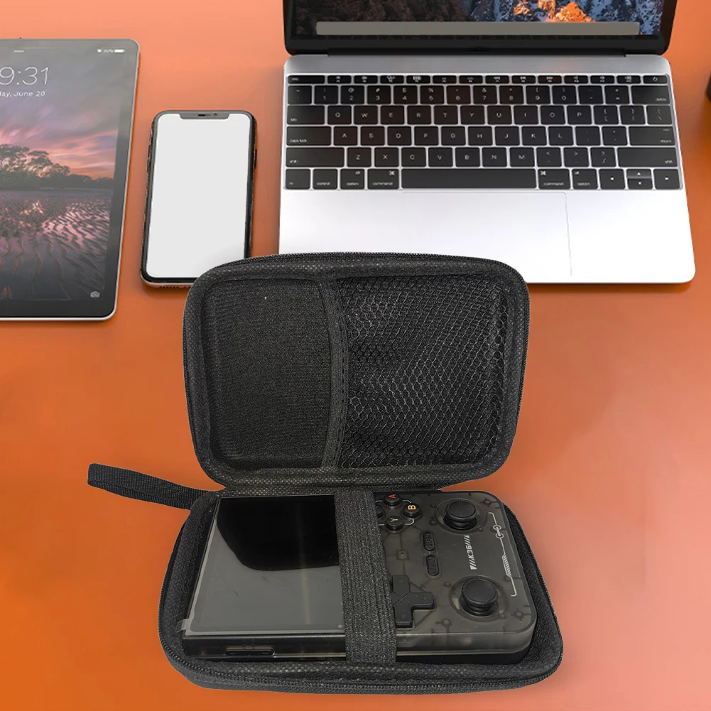 Shockproof Travel Storage Case for K36 R36S R35S Handheld Game Console with Mesh Pocket and Wrist Strap