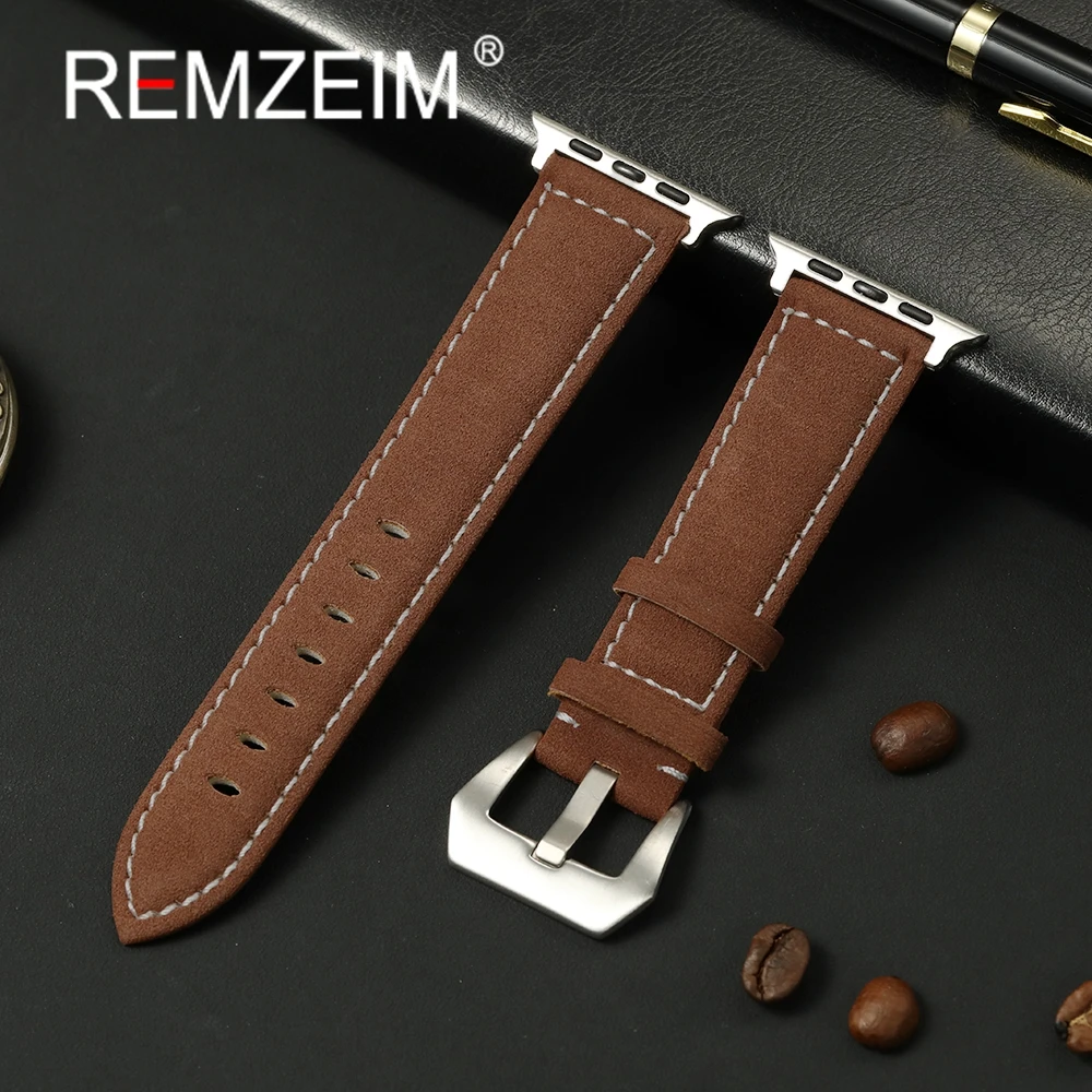 Retro-PU-Lederarmband, kompatibel mit Apple Watch 1–11 Ultra SE 3 2 1, Ersatz-Smartwatch-Armband 38 40 41 42 44 45 46 49 mm