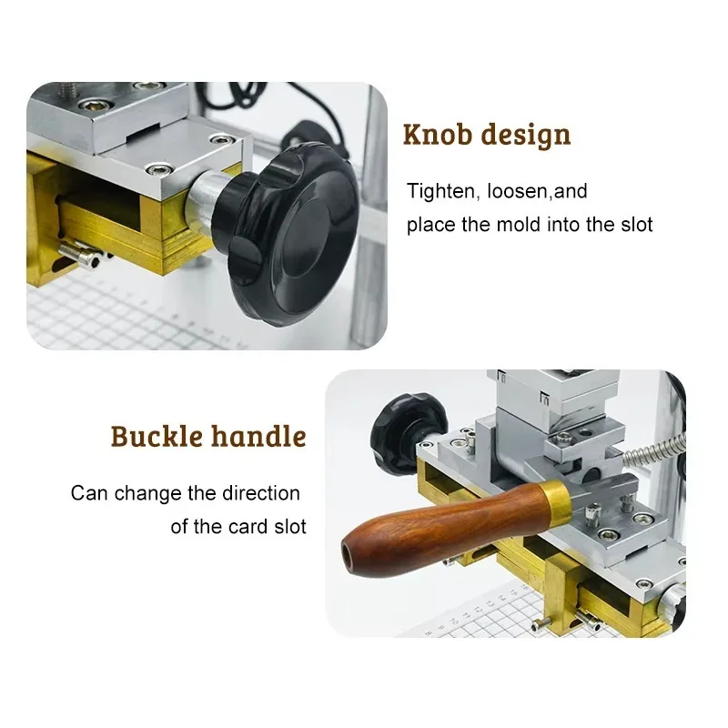 

Portable Manual Hot Foil Stamping Machine with Quick-Release Clamp Head for Leather Book Cover Stamping
