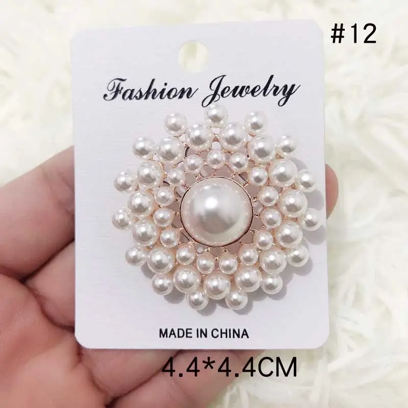Pearl Flower High-end Rhinestone Brooch Women's Pin Anti-light Pin Sweater Jacket Suit Clothes Accessories