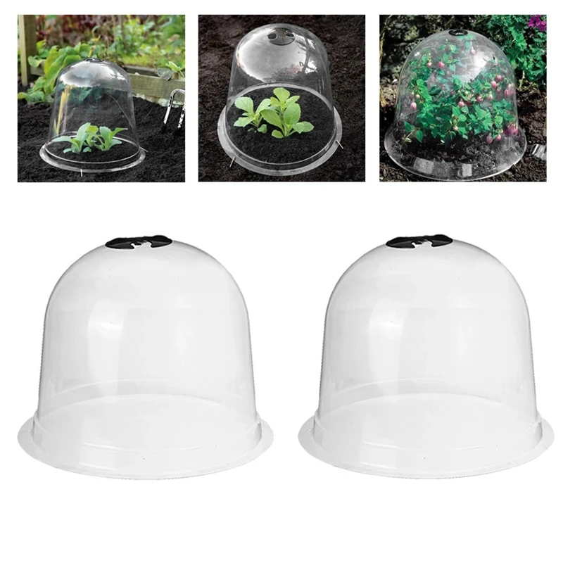 

6Pcs Greenhouse Garden Plant Bell Cover Reusable 10 Inch Plastic Seeds Germination Cover Frost Guard Freeze Dome