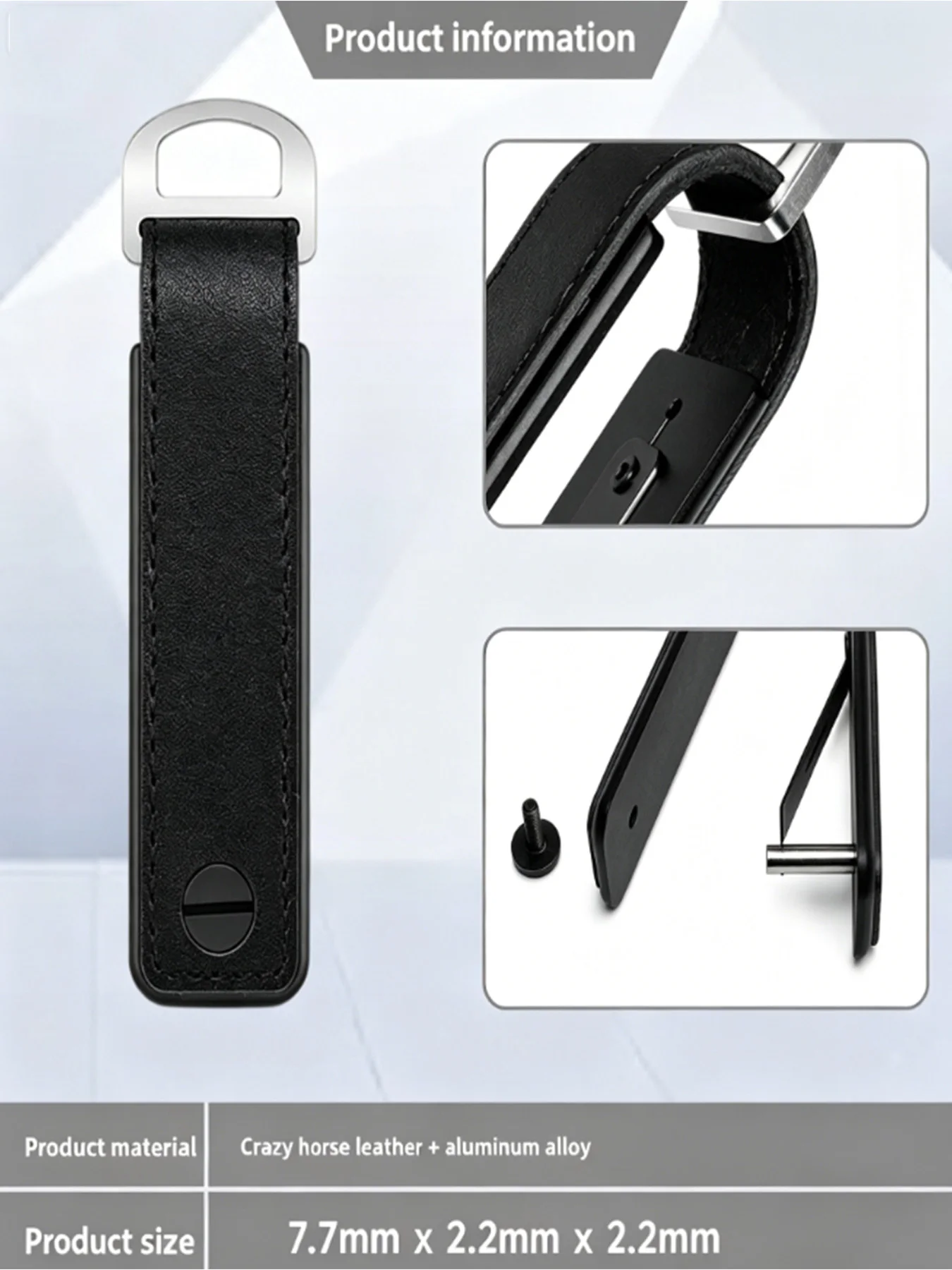 Tragbares Multifunktionales Leder-Schlüsseletui Aluminium-Schlüsselorganizer Clip Langlebiger Taschen-Schlüsselanhänger für Standardschlüssel – Detail 15