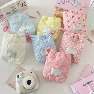 Drawstring makeup bag, ccd Polaroid storage bag, portable travel toiletry bag, new handbag, dust-proof small bag