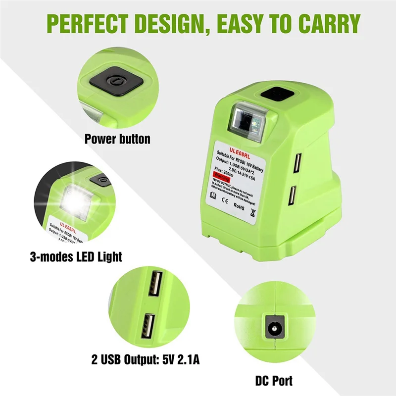 Power Inverter for 18V Battery P743 PSK005 PBP2003 P107 Portable Station Supply Charger with DC Outlet And