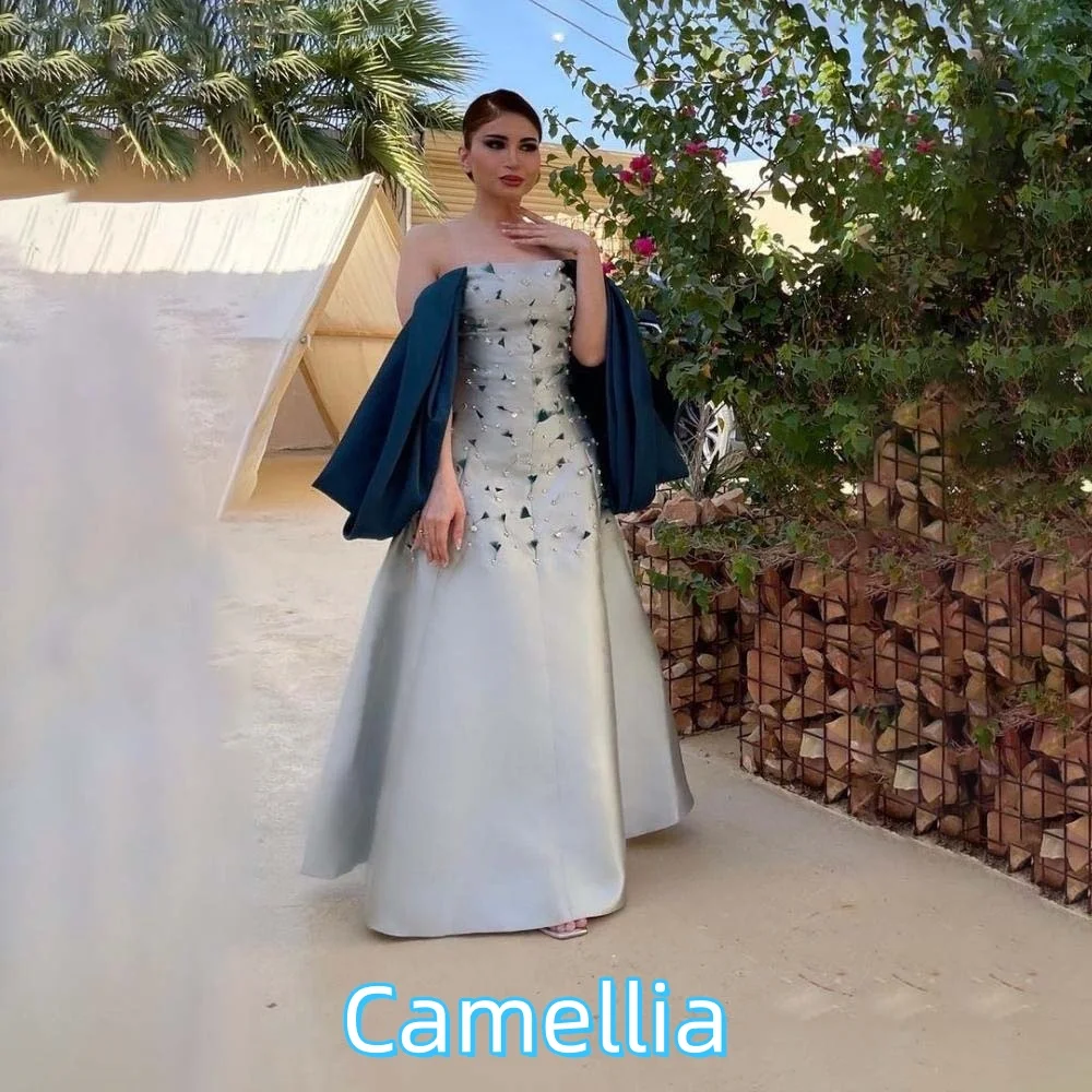 

Customized Exquisite Beading Evening Dress Charming Off The Shoulder Prom Dress Sexy Boat Neck Party Gown فساتين سهرة فخمة 2025