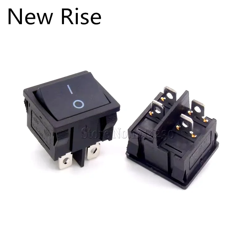 10 sztuk KCD5 21X24mm 21*24mm 4 Pin 2 pozycje 6A/12A 250VAC ON-OFF DPST czarny przełącznik kołyskowy