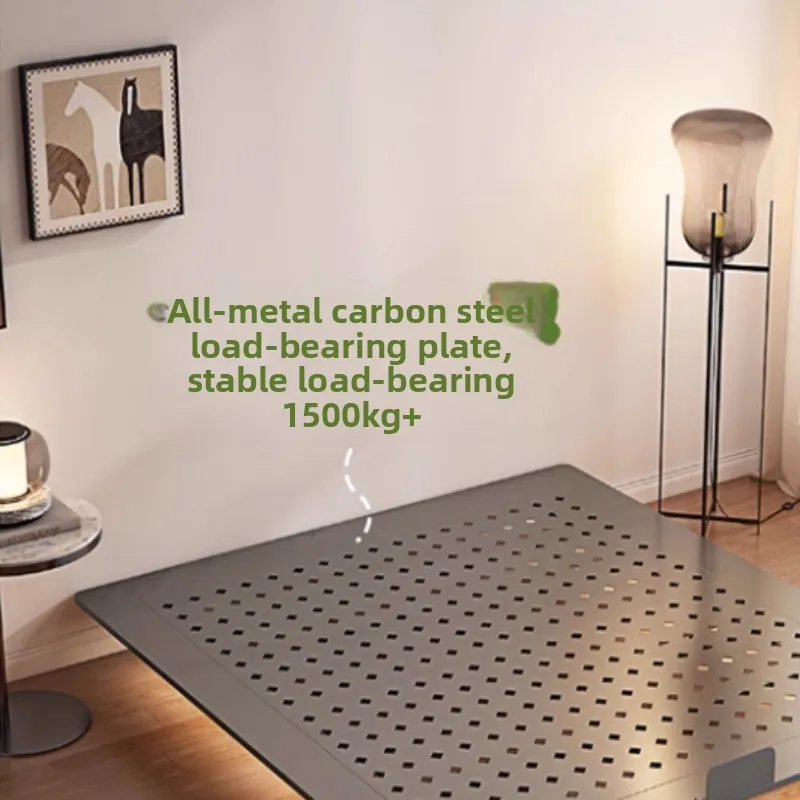 Двуспальная главная спальня, кровать lsuspension, маленькая квартира без прикроватной тумбочки, кровать со стальным каркасом, дизайн из кованого железа, гостиная, спальня