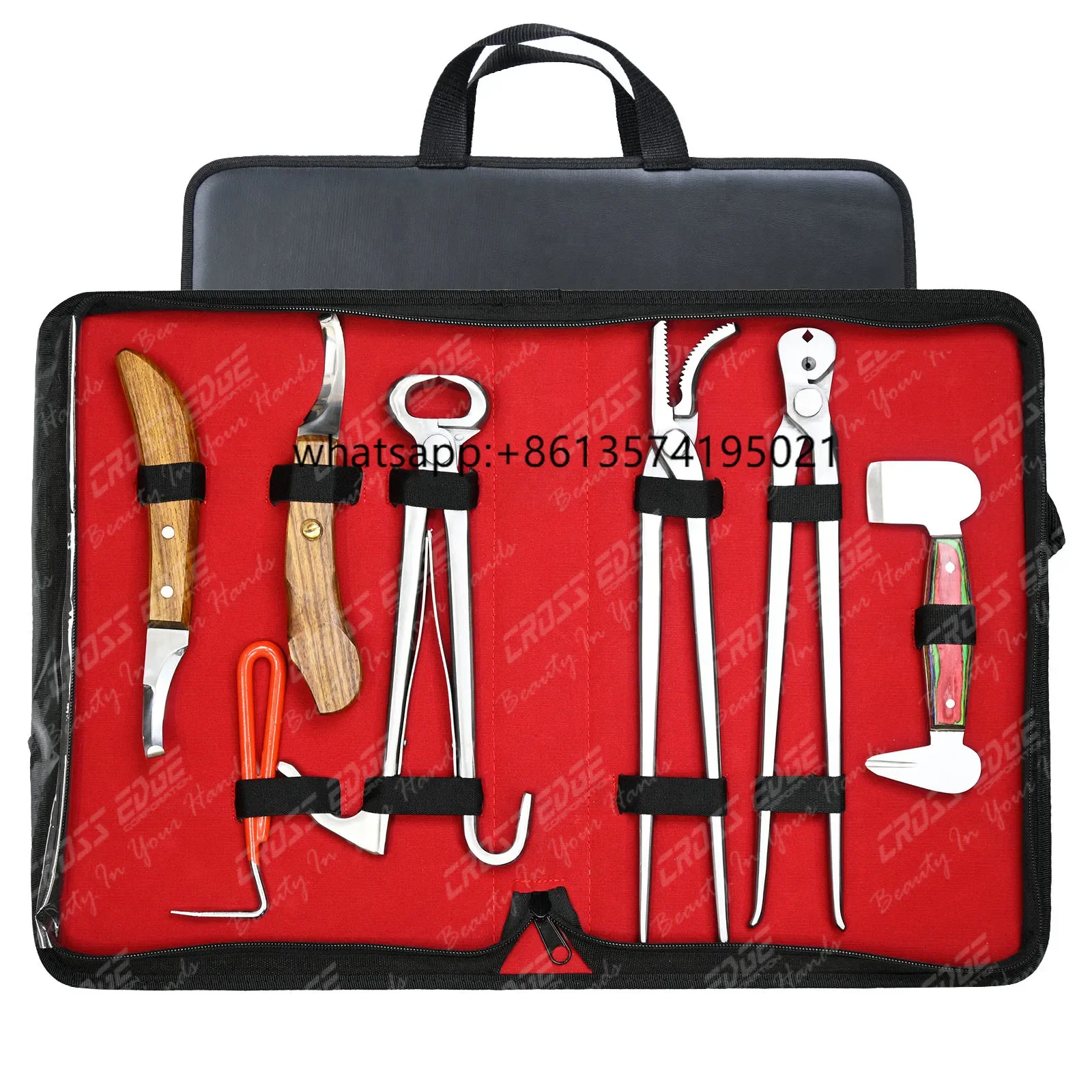 

Horse Farrier Tool 7 Pieces Horseshoe Grooming Tool Kit 2pcs hoof paring knife finishing buffer inspection tool 3pcs nail pliers