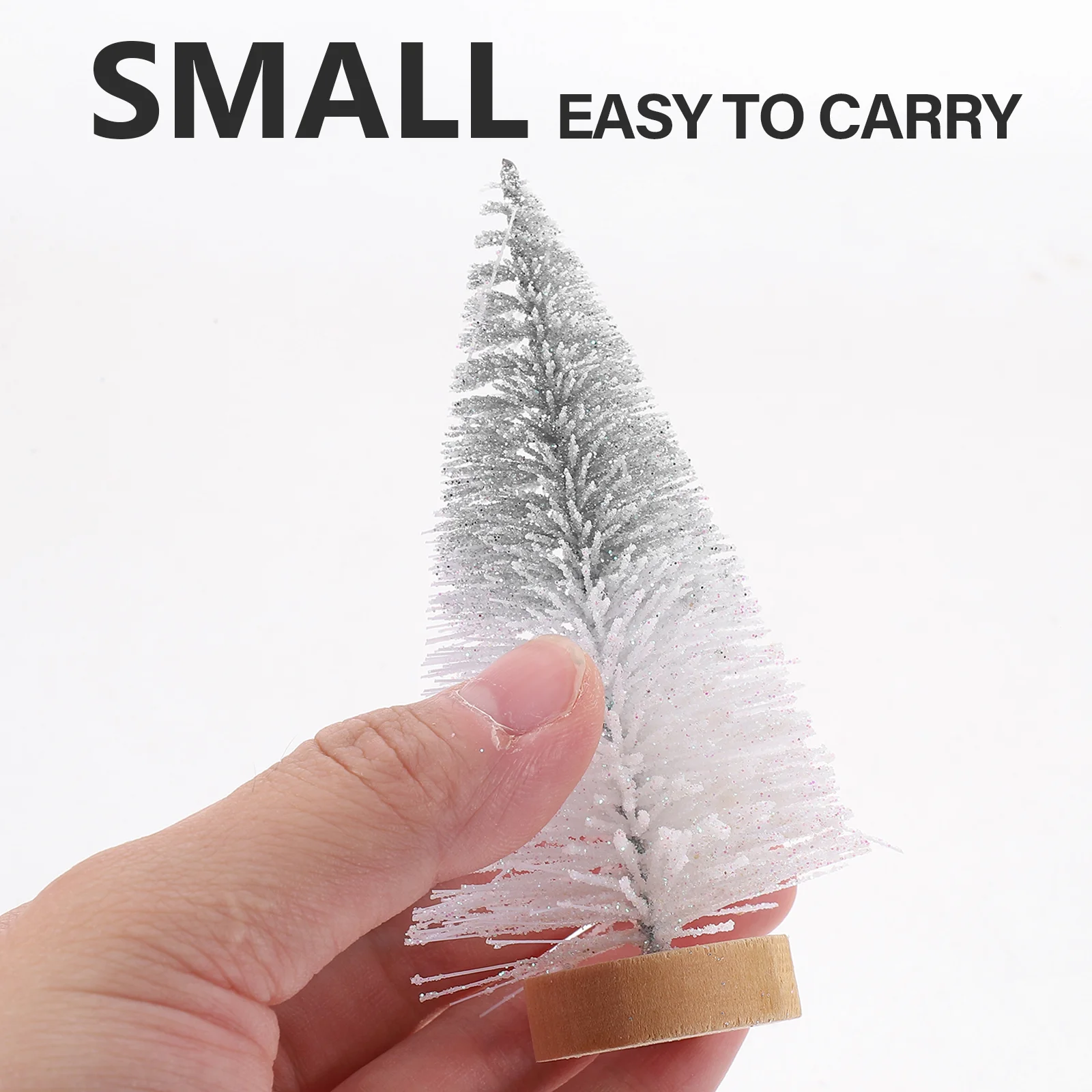 4 Pcs Decorate Sisal Tree Mini Christmas Artificial Tiny Tabletop Trees Wood The Pet Xmas Ornaments