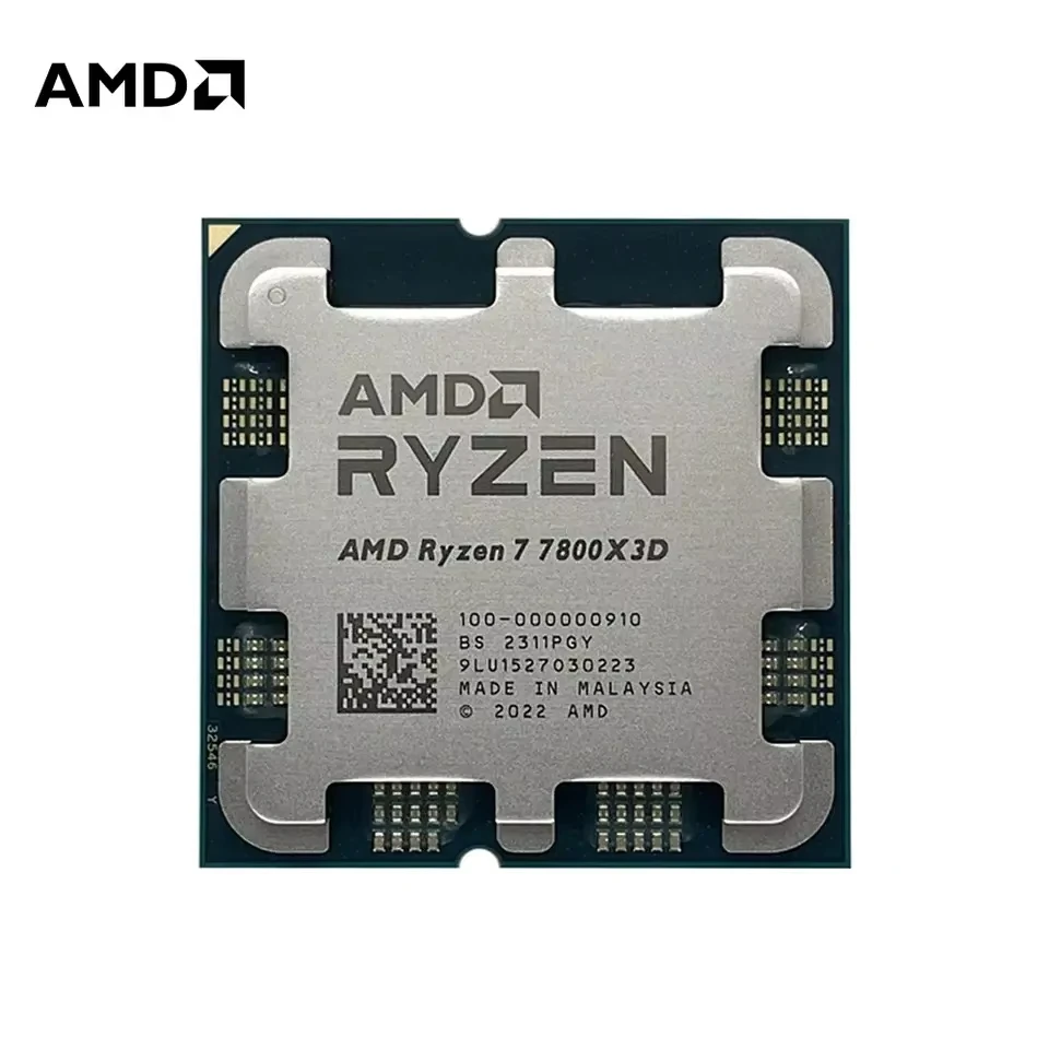 معالج ألعاب AMD RYZEN 7 7800X3D CPU AMD R7 7800X3D 8-Core 16-Thread 5NM 96M مقبس AM5 بدون مروحة لعبة كاش Hot No Fan