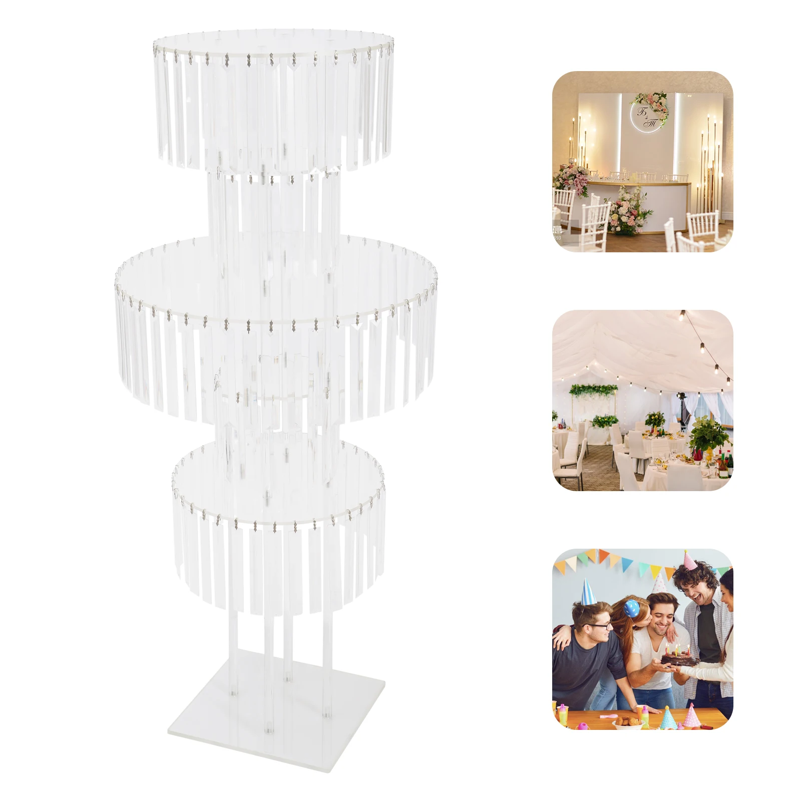 5 Tier Crystal Flower Stand Elegant Wedding Reception Party Display Rack Home Decor Freestanding