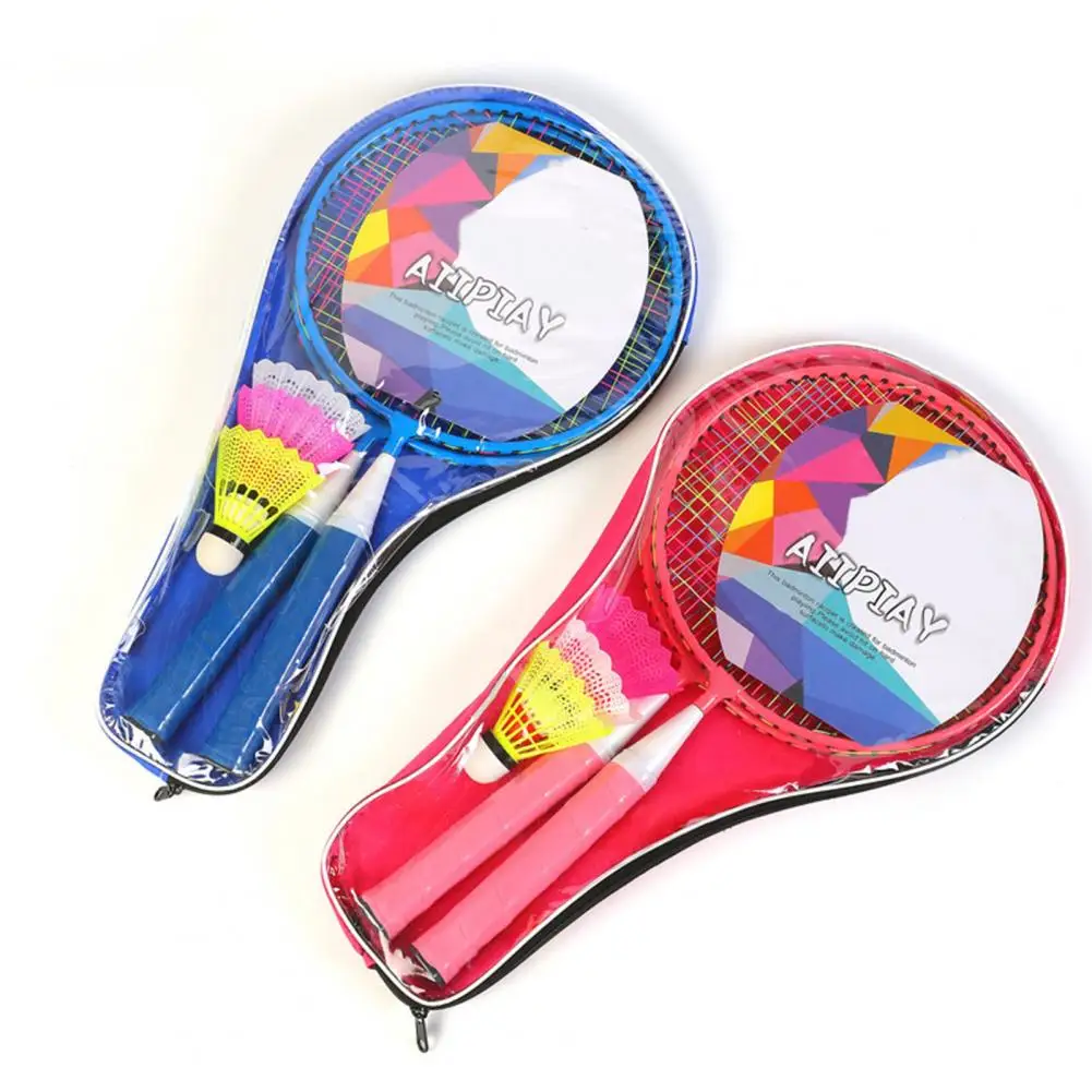 Ensemble de raquettes de badminton durables pour jeunes, volants à prise souple pour enfants, 2 sports de plein air pour enfants