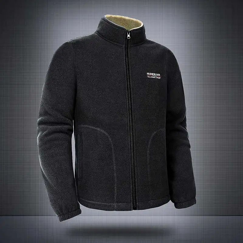 M-4XL Fleece Sweater Men Winter Men Plush Thick Warm Sweater Men Slim Loose Windproof Sweater Men Outdoor Casual Tops Coat Male