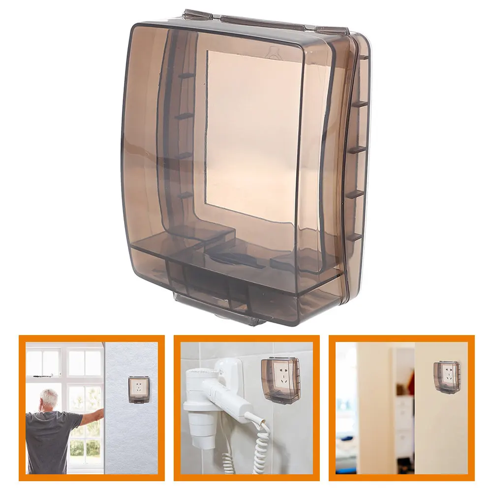 

Splash-Proof Waterproof Bathroom Outlet Cover Transparent Receptacle Protector for Multiple Cables Indoor Outdoor Electrical