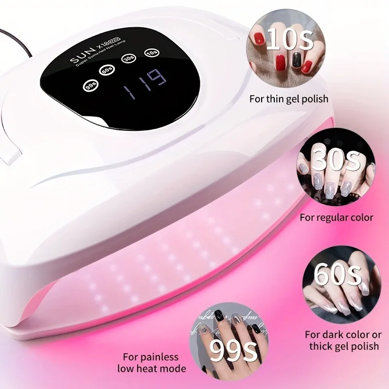 UV LED Nail Lamp Hands-Free, Professional Gel Nail Dryer Fast Curing Light for Home Salon Nail Art