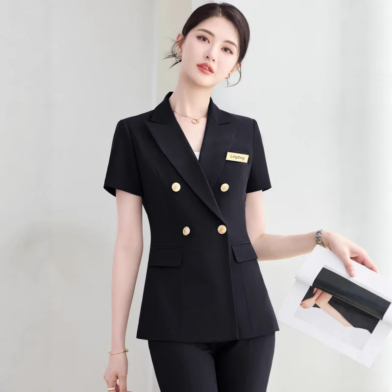 Summer lightweight high-end professional suit for women, elegant and goddess-like, suitable for interviews, formal attire for of