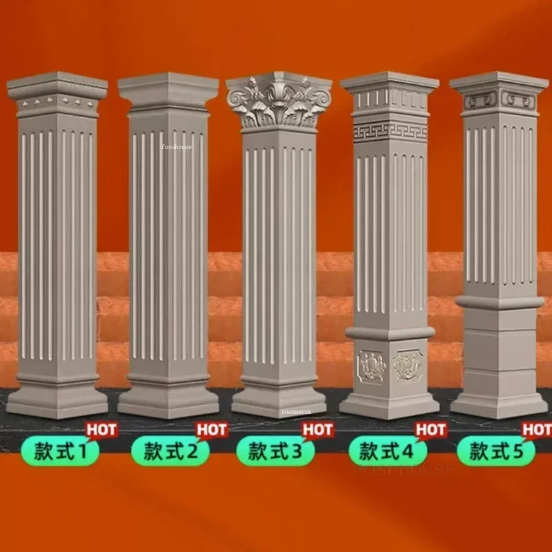 European Decorative Roman Column Mold Villa Gate Cement Square Column Mation Embossed Flower Wall Decoration Square Column Model