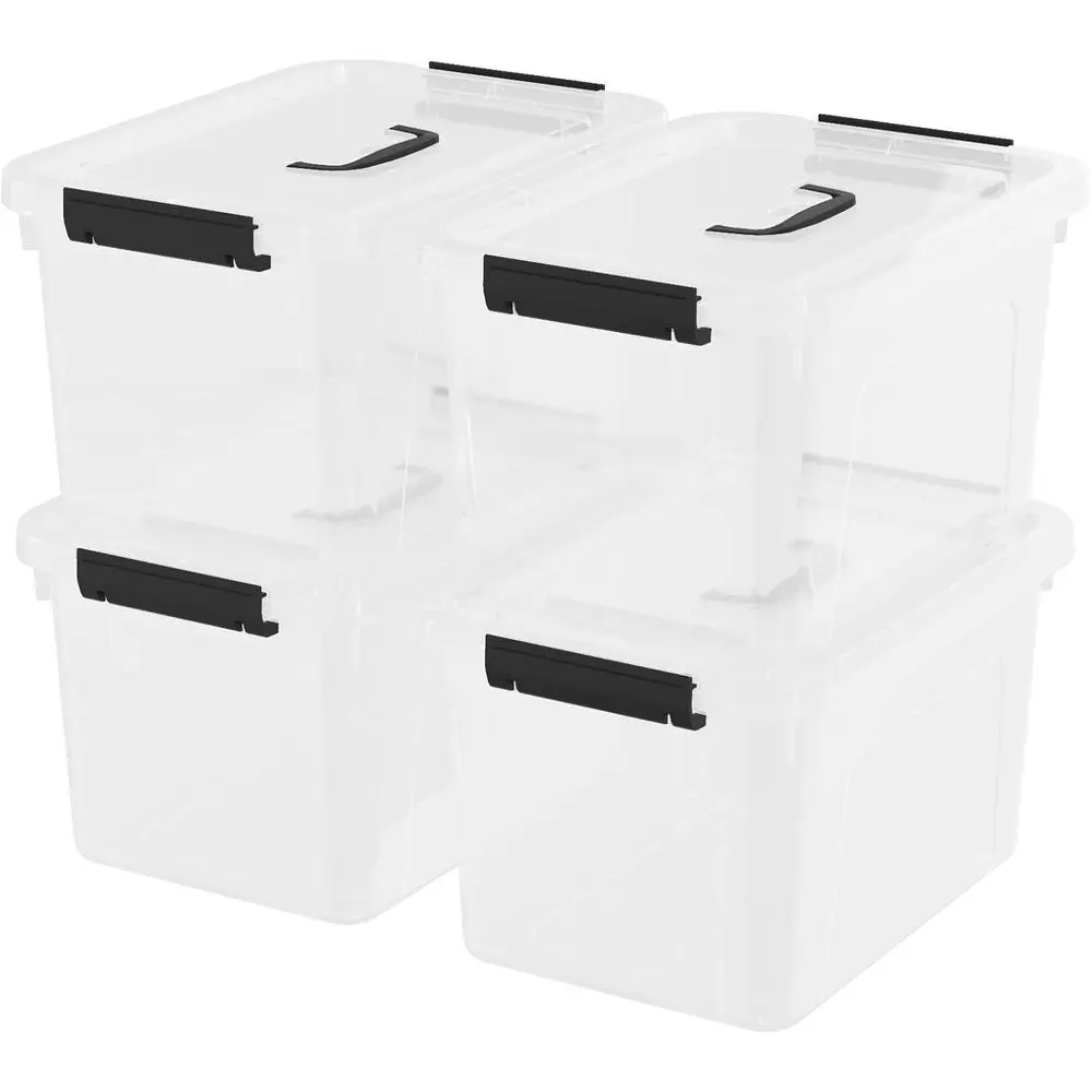 

Набор из 4 прозрачных пластиковых контейнеров для хранения с крышками, 17,5 кварт (1,6 л)