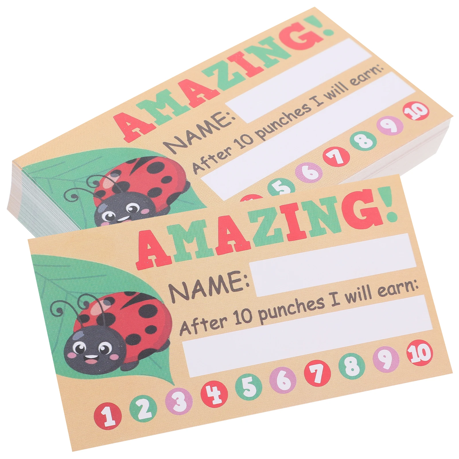 50 Sheets Punch Cards Reward Loyalty Kids Portable Creative Multifunctional Cartoon Classroom Must Haves Student Motivation Cute