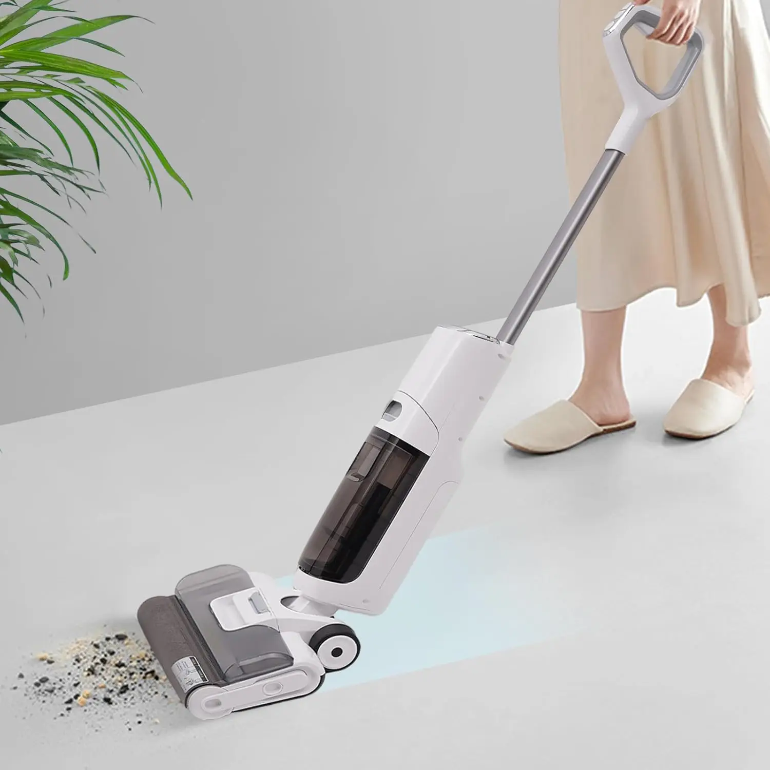 Smart Wet Dry Vacuum Cleaner, Floor Cleaner Machine Cordless Hardwood Floor Cleaner Vacuum Mop All In One With Self-Cleaning