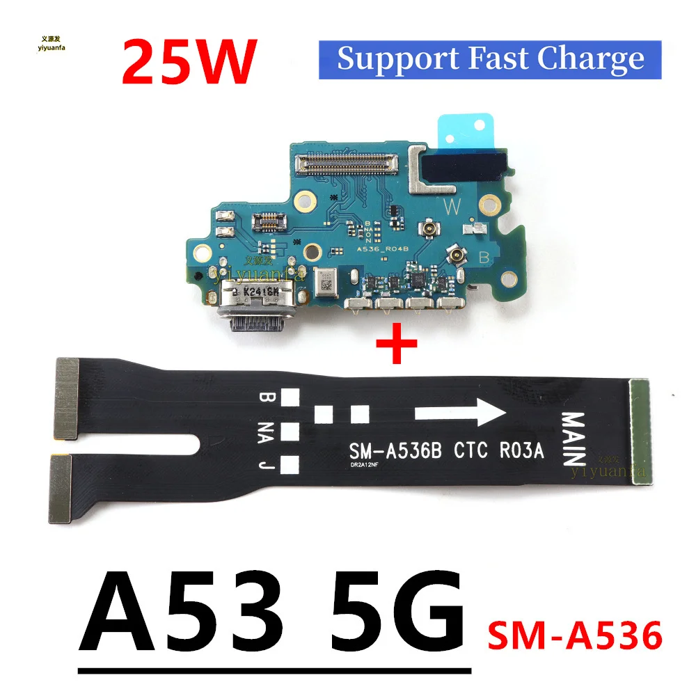 For Samsung Galaxy A53 5G A536 SM-A536B USB Charging Port Dock Connector Board Mainboard Main Flex Cable Repair Parts