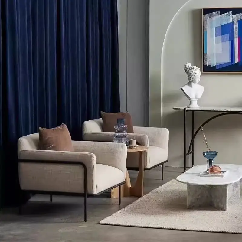 Nordic creative living room sofa chair, modern shopping mall cafe villa leisure bed and breakfast office single chair 3