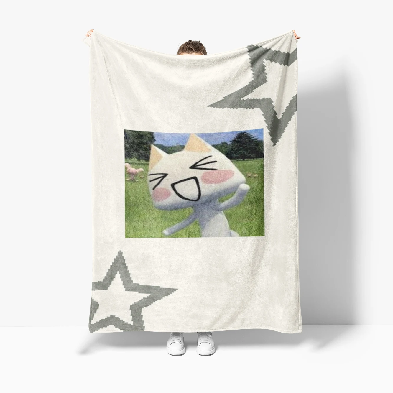 I-Inoue Toros Cute Cat Hippie-Style Blanket,For Sofa Living Room Office Bedroom Travel Gift All-Season Use Blanket