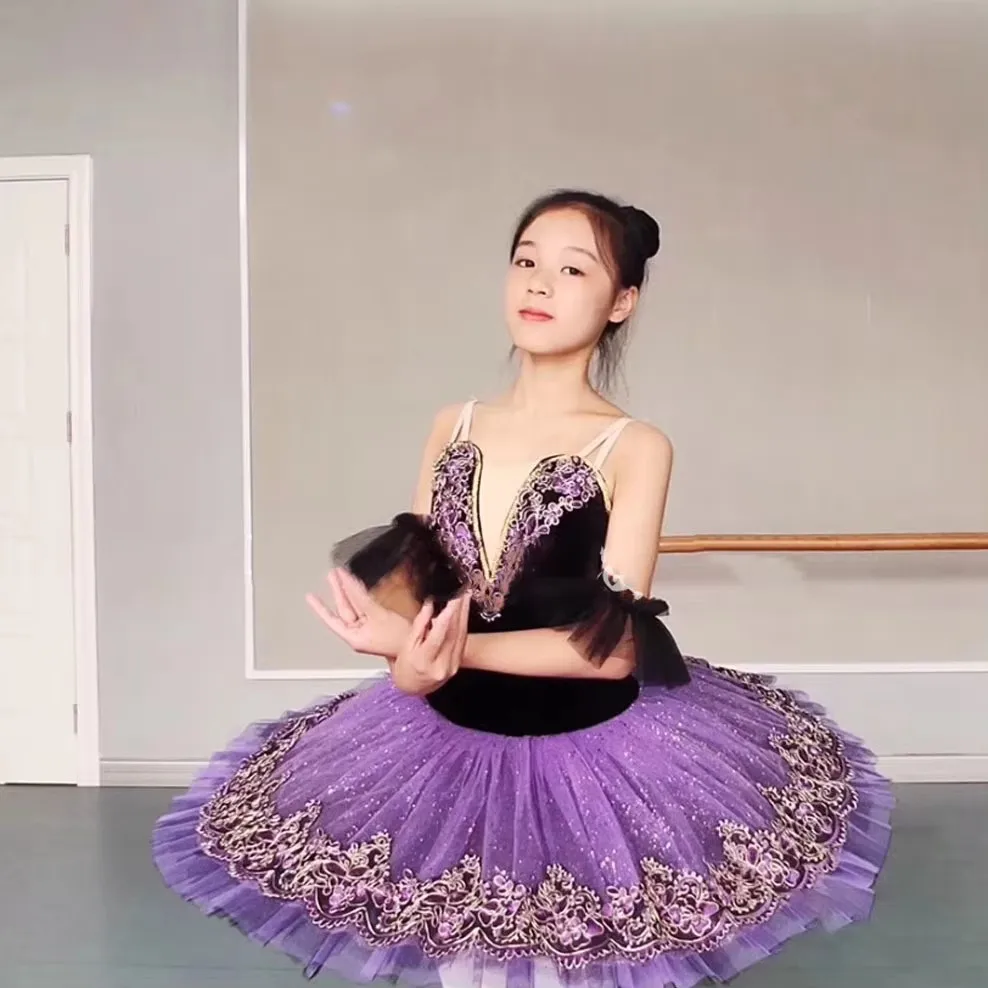 

Children's ballet skirt purple sleeping beauty show institutional performance clothes little swan Tutu Skirt stage performance