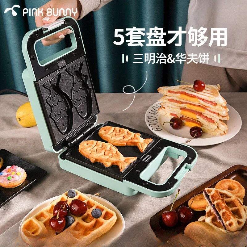 

220 В Бенни Банни Сэндвич-машина Мини-многофункциональная электрическая форма для выпечки Маленький прибор
