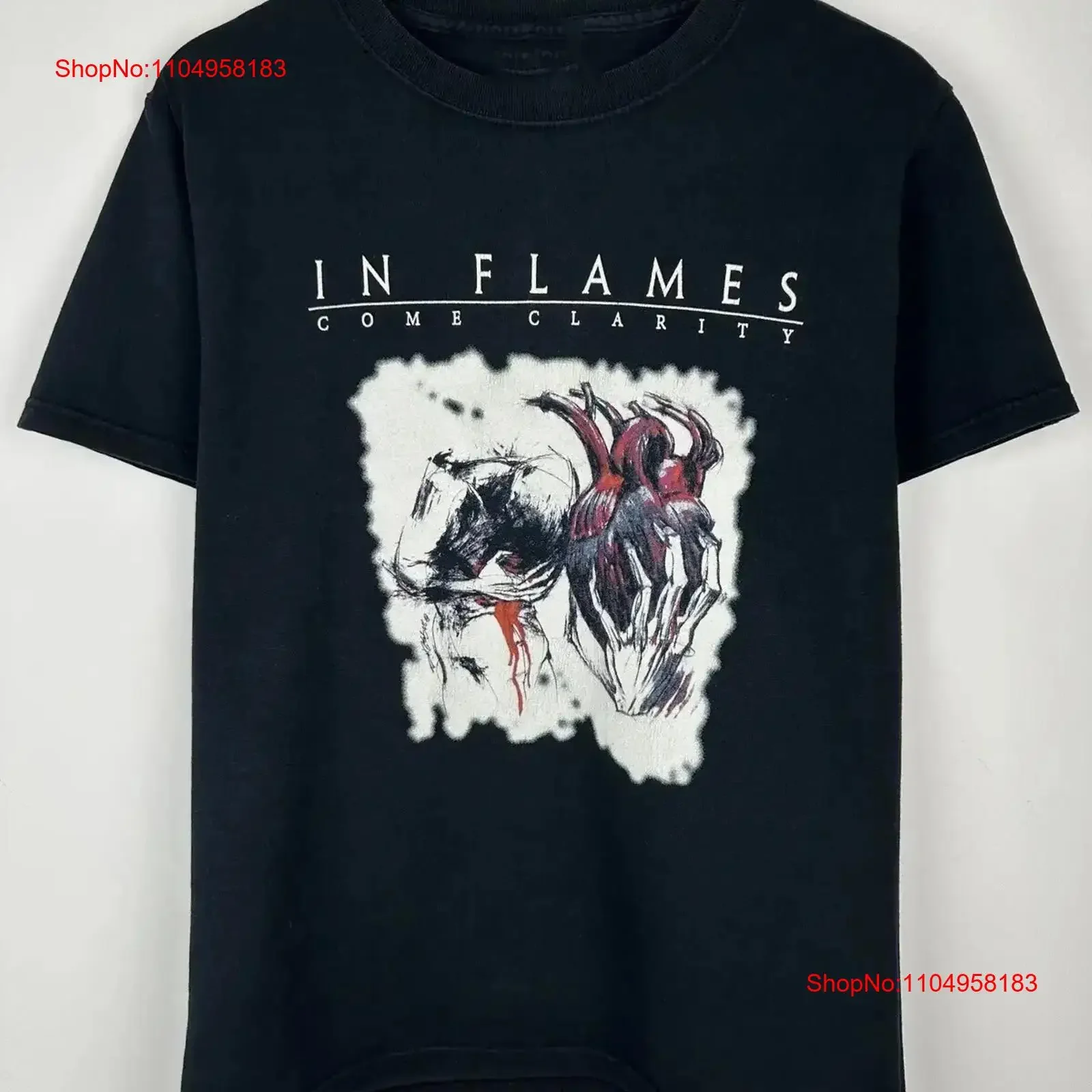 

Vintage In Flames Band Come Clarity Cotton Black All Size T Shirt vintage Washed Stylish fashion Stretched Slightly Unisex