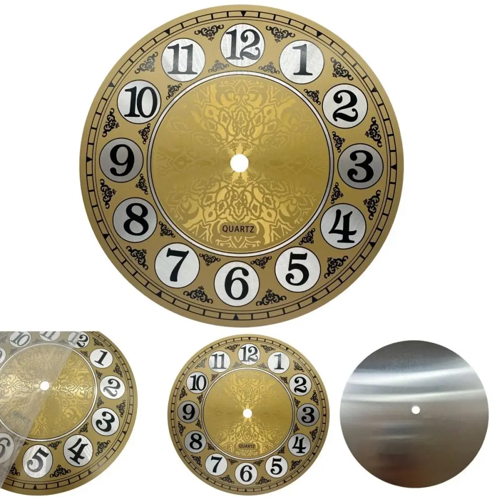 180mm Retro Circular Aluminum Clock Face Metal Plate Arabic Numerals Decor Interior Dashboard DIY Craft Replacement