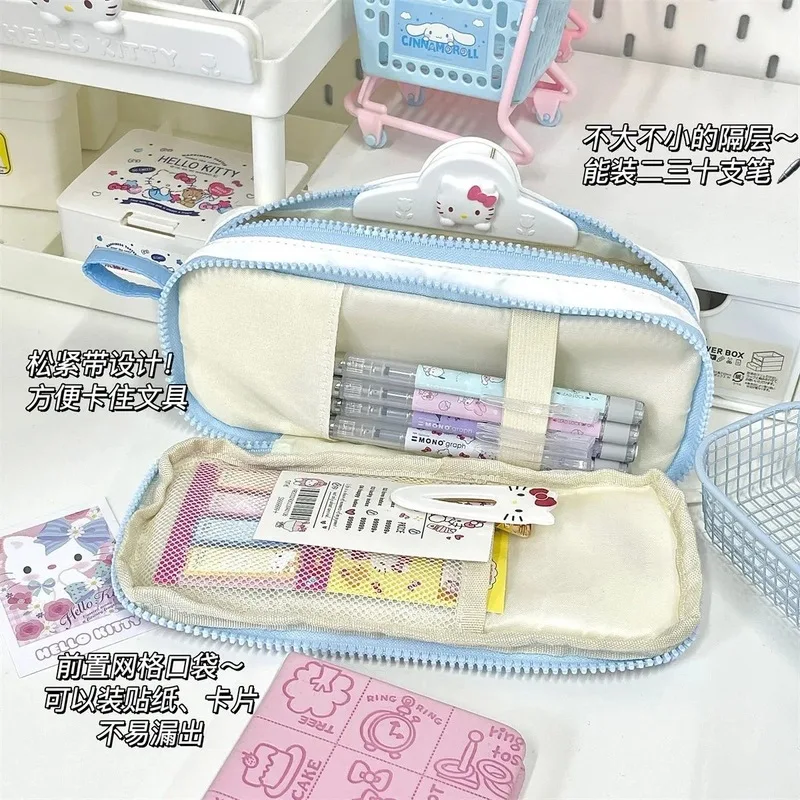 New Sanrio Hello Kitty Pencil Case Sanrio Melody Kuromi Cinnamoroll Pencil Case Cute Student Pencil Case Children Birthday Gift